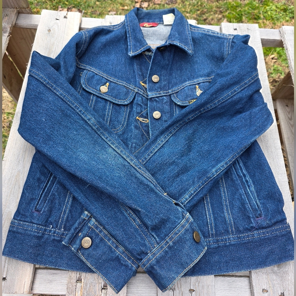 Vtg Lee Denim Blue Jean Jacket Size 9/10  United Garment Workers America RN34783